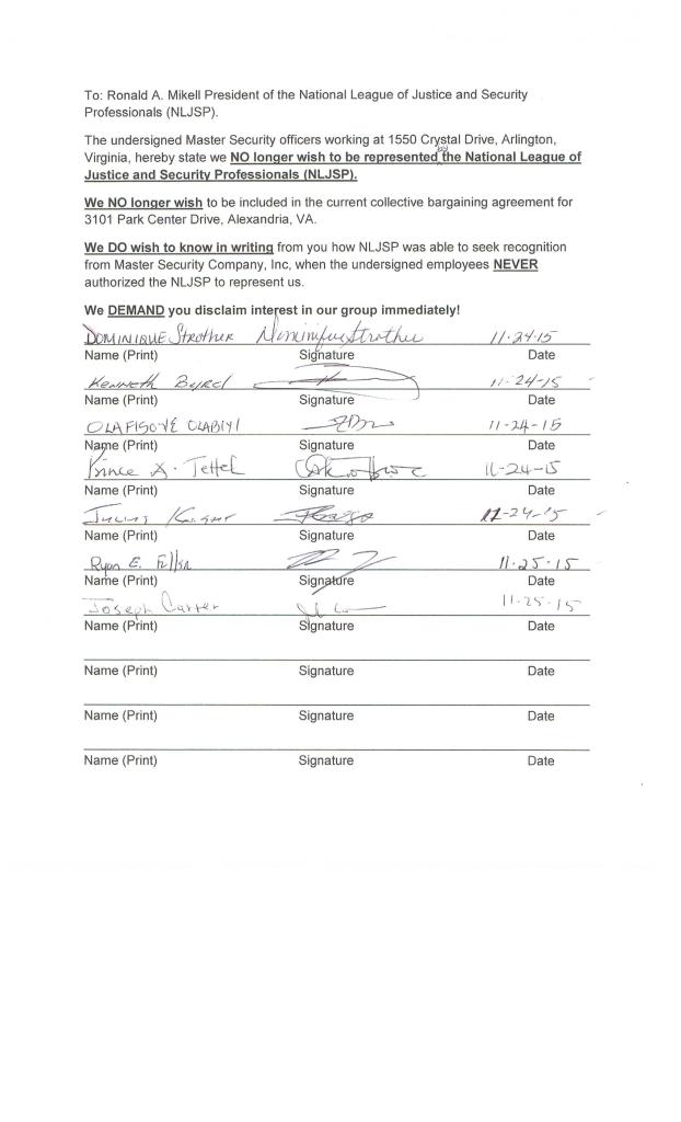 NLJSP, National League of Justice and Security Professionals